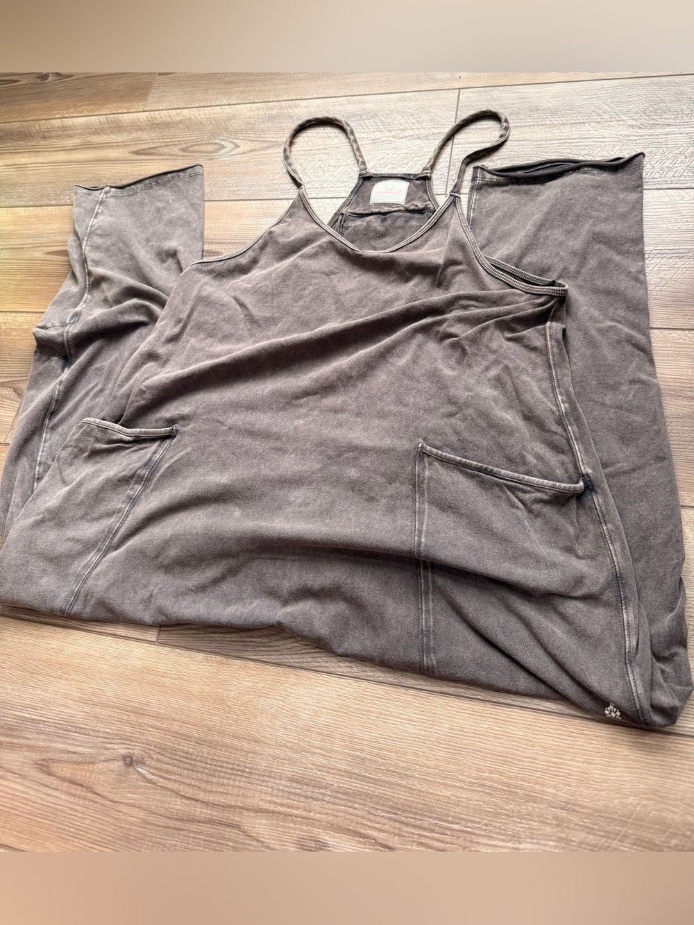 Free People Hot Shot Onesie Washed Black